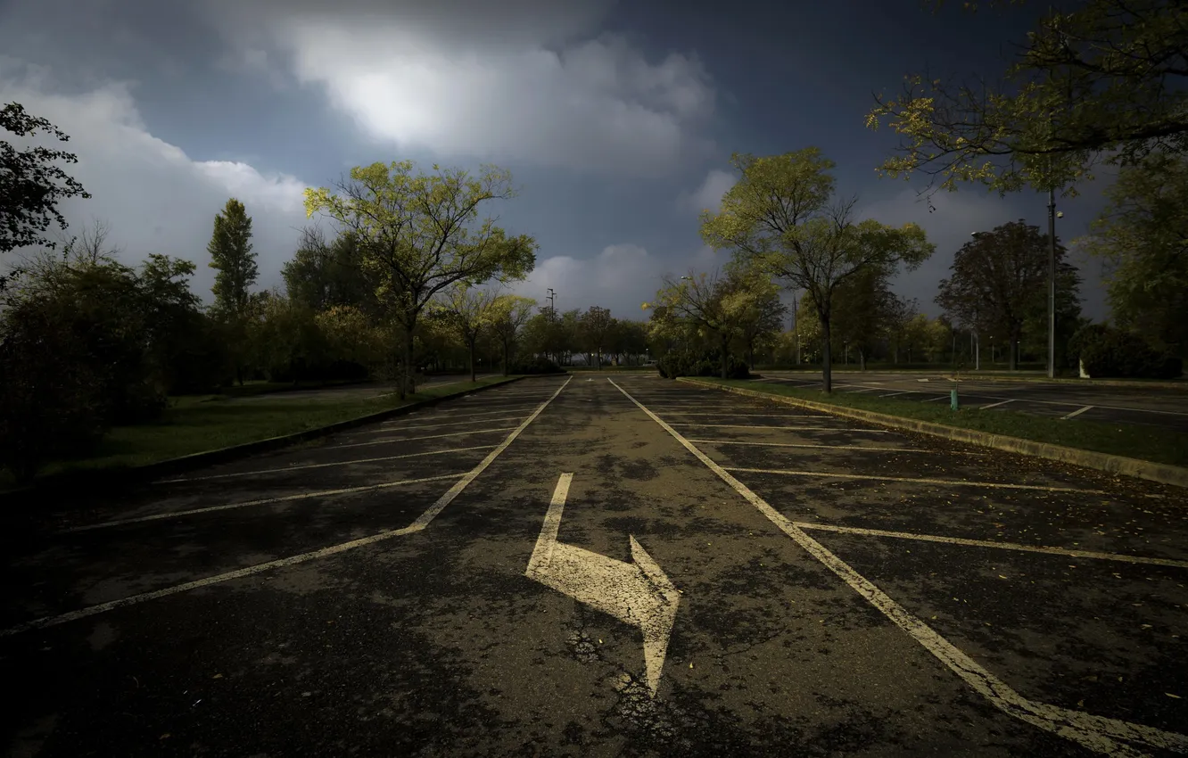 Photo wallpaper the city, street, the evening