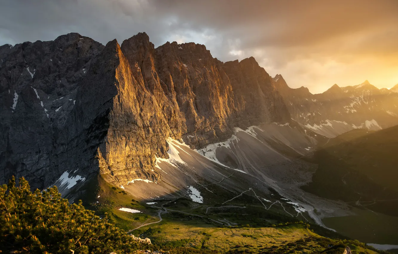 Photo wallpaper beautiful, Austria, Valley, alm, a