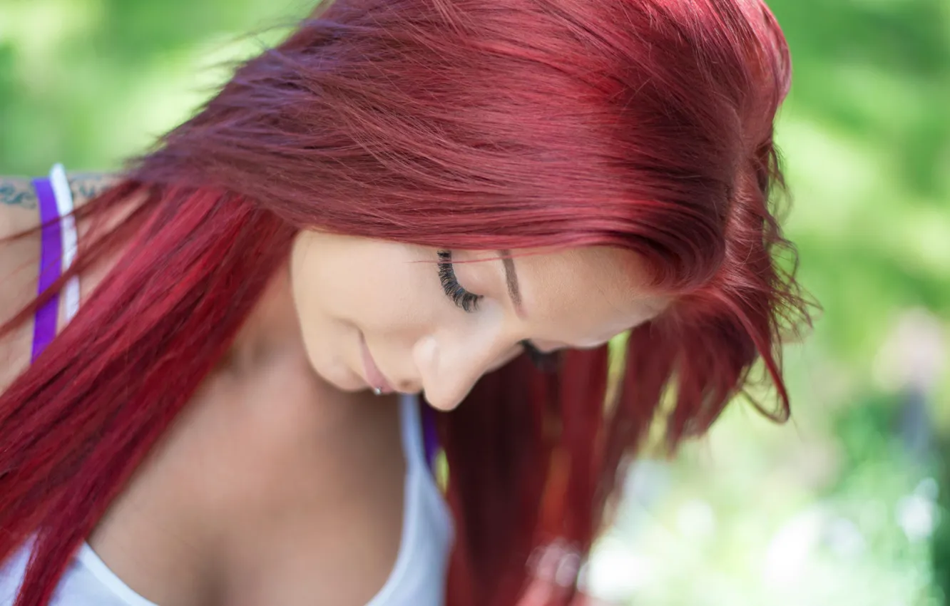 Photo wallpaper girl, hair, Mike, piercing, tattoo, cupcake