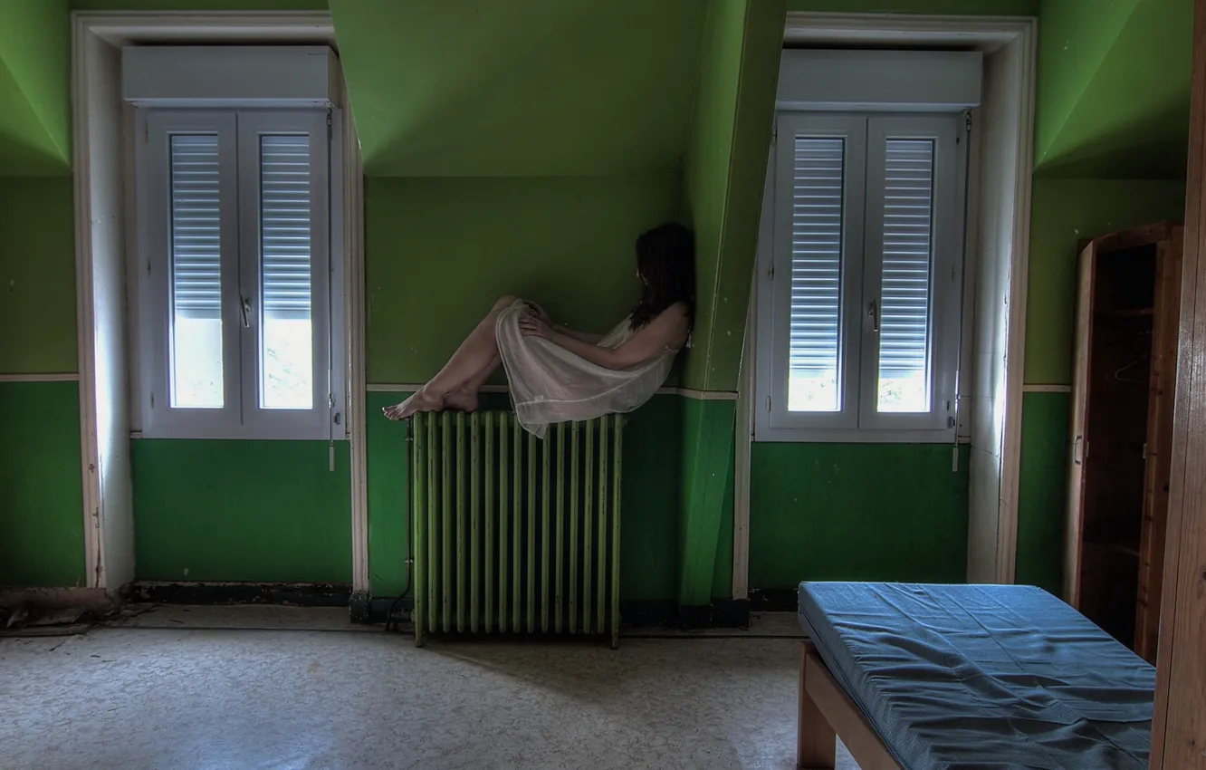 Photo wallpaper girl, background, room