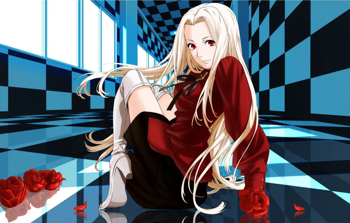 Photo wallpaper roses, anime, girl, fate stay night