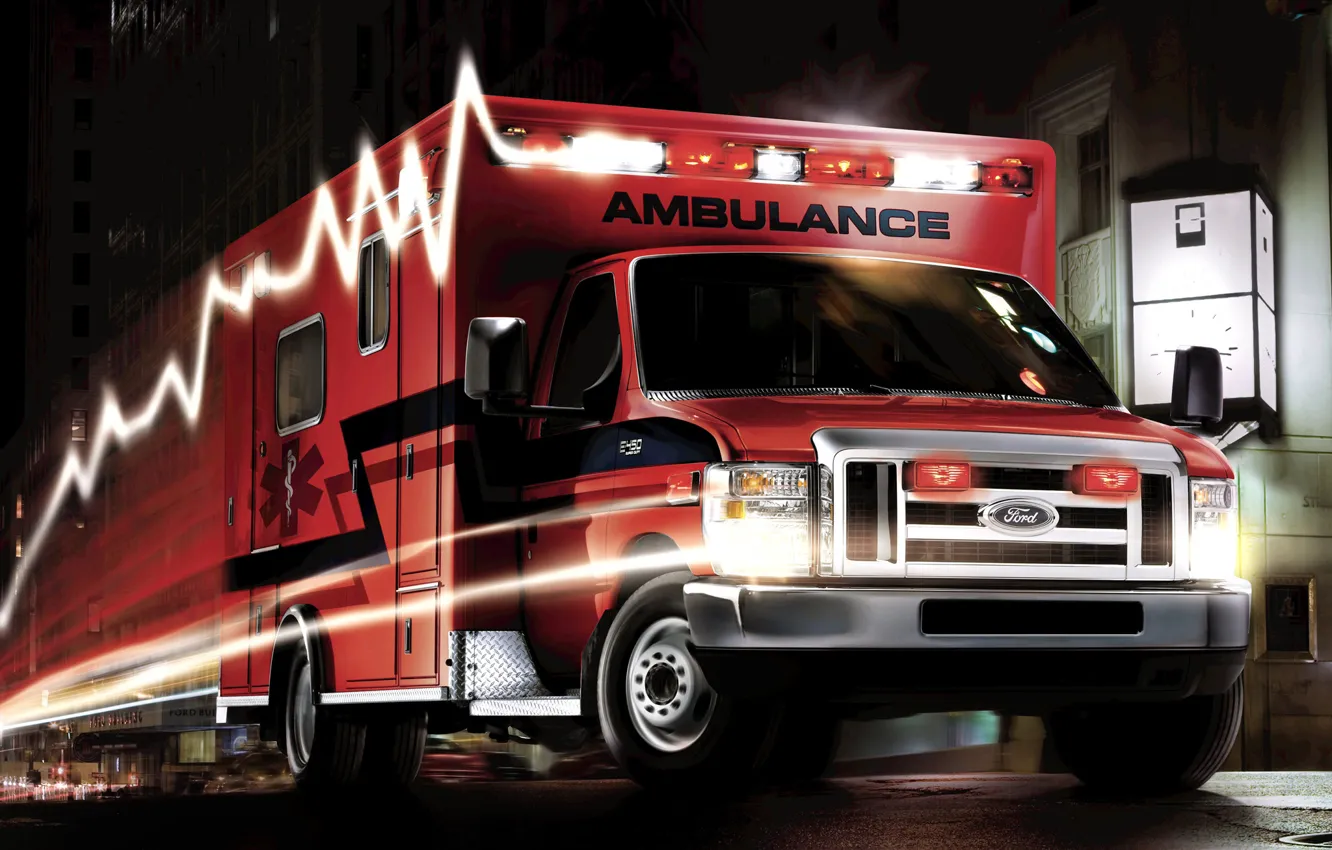 Photo wallpaper Ford, super, duty, ambulance, e-450