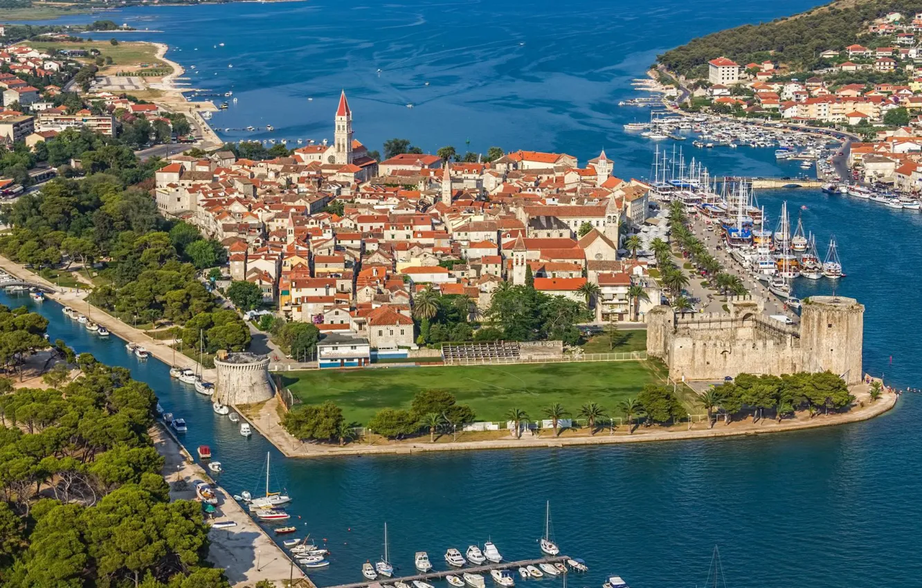 Photo wallpaper sea, the city, Croatia, Adriatica, Croatia, Trogir, Trogir, the UNESCO world heritage site
