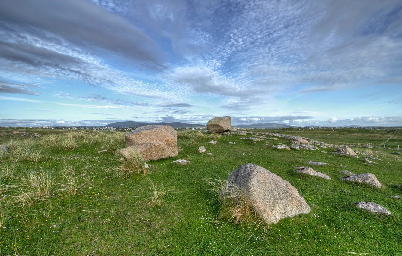 Photo wallpaper the sky, clouds, stones
