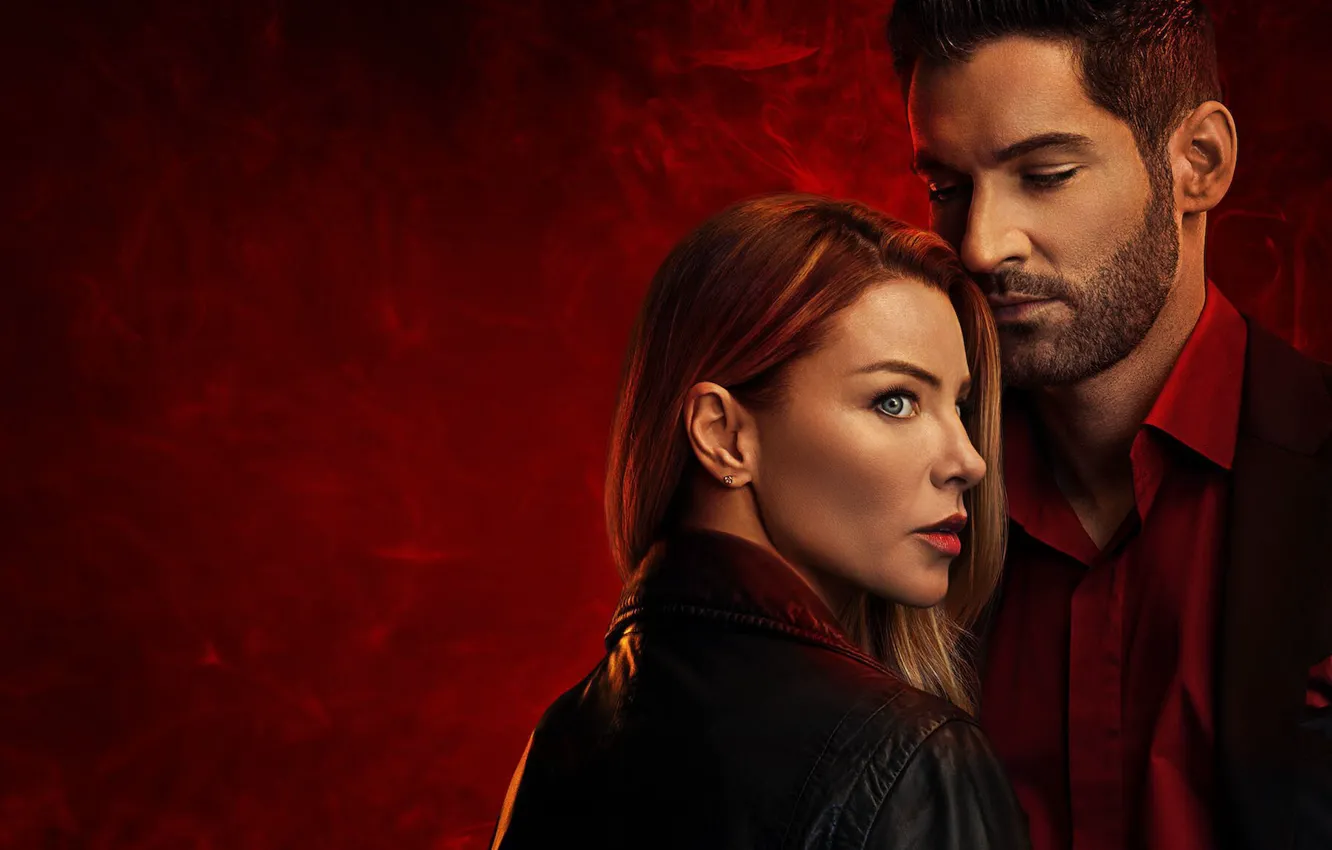 Photo wallpaper pose, the series, TV series, Lucifer, Tom Ellis, Lucifer, Lauren German, Lauren German