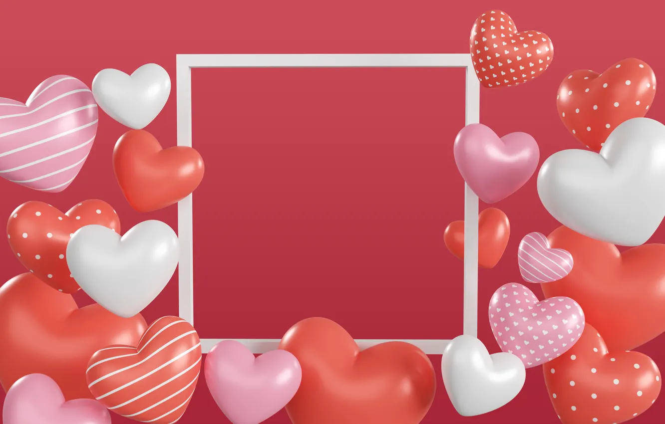 Photo wallpaper love, rendering, holiday, heart, hearts, Valentine's day, Valentine's day