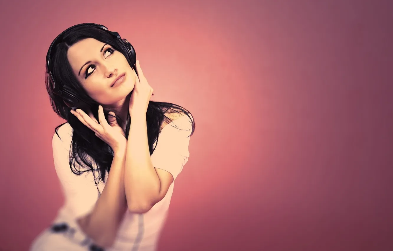 Photo wallpaper look, girl, music