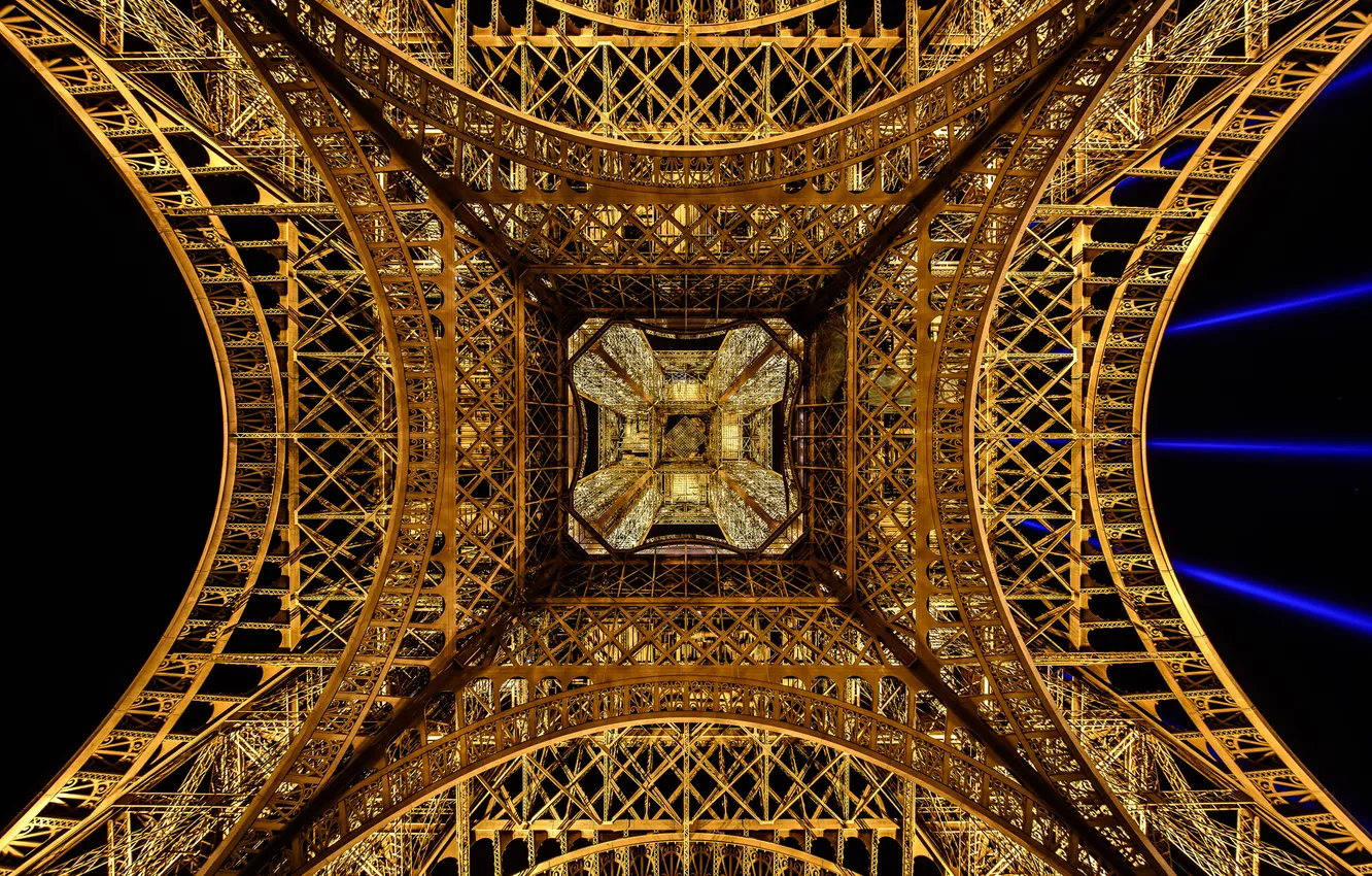 Photo wallpaper light, night, design, Eiffel tower, France, Paris, support
