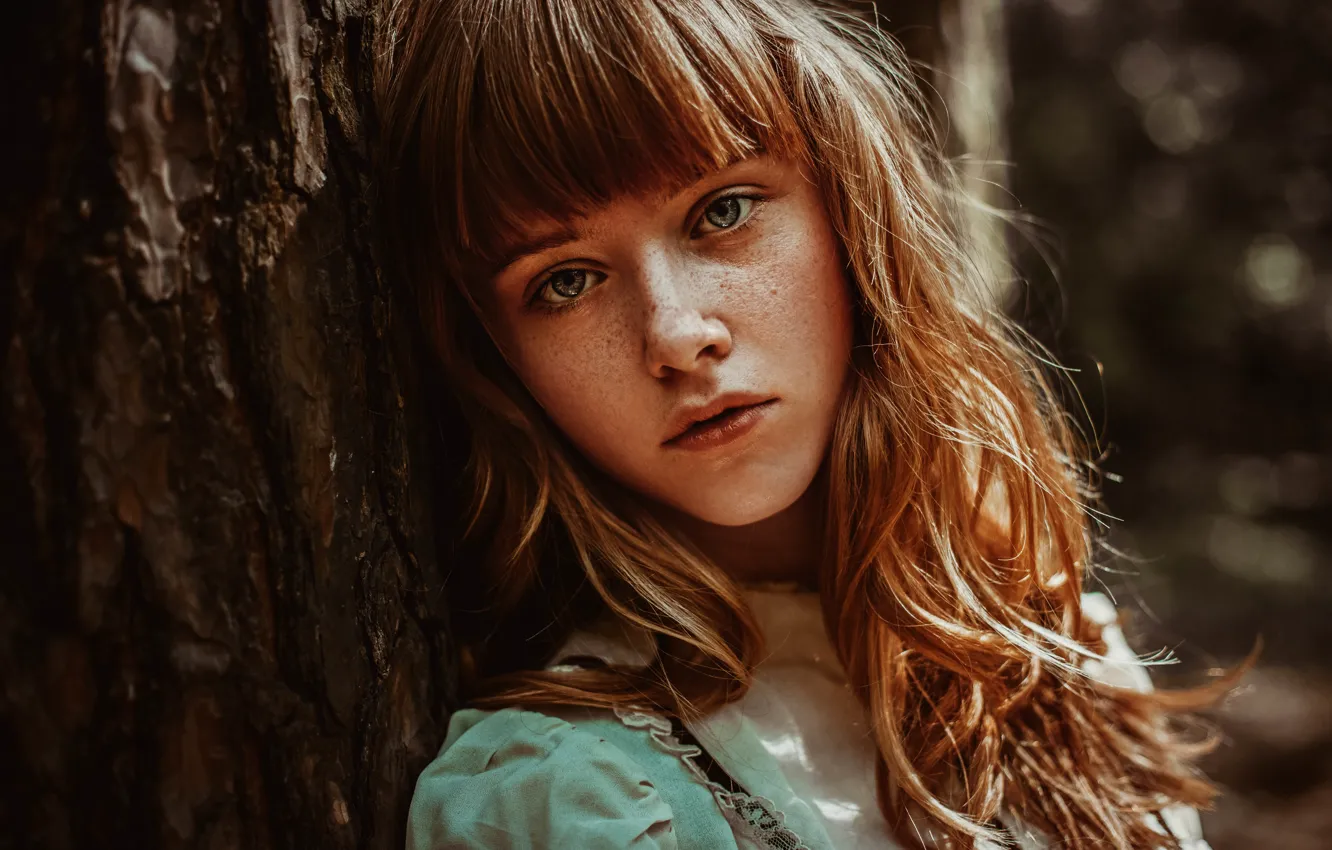 Photo wallpaper look, girl, face, sweetheart, hair