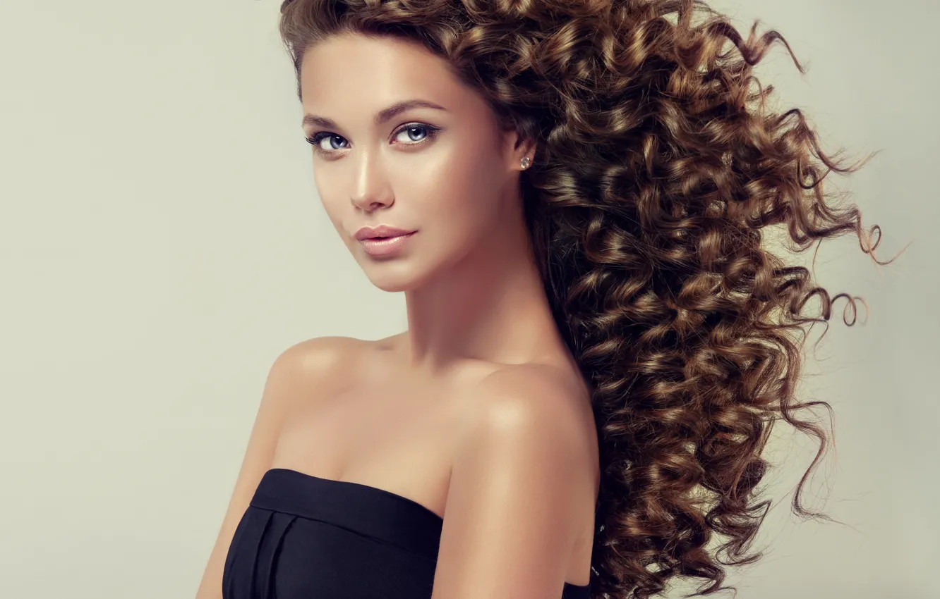 Photo wallpaper look, girl, pose, model, hair, portrait, makeup, hairstyle