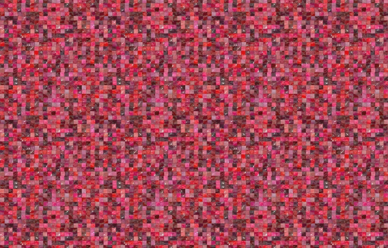 Photo wallpaper red, mosaic, squares, background, wall, tile, texture, grille