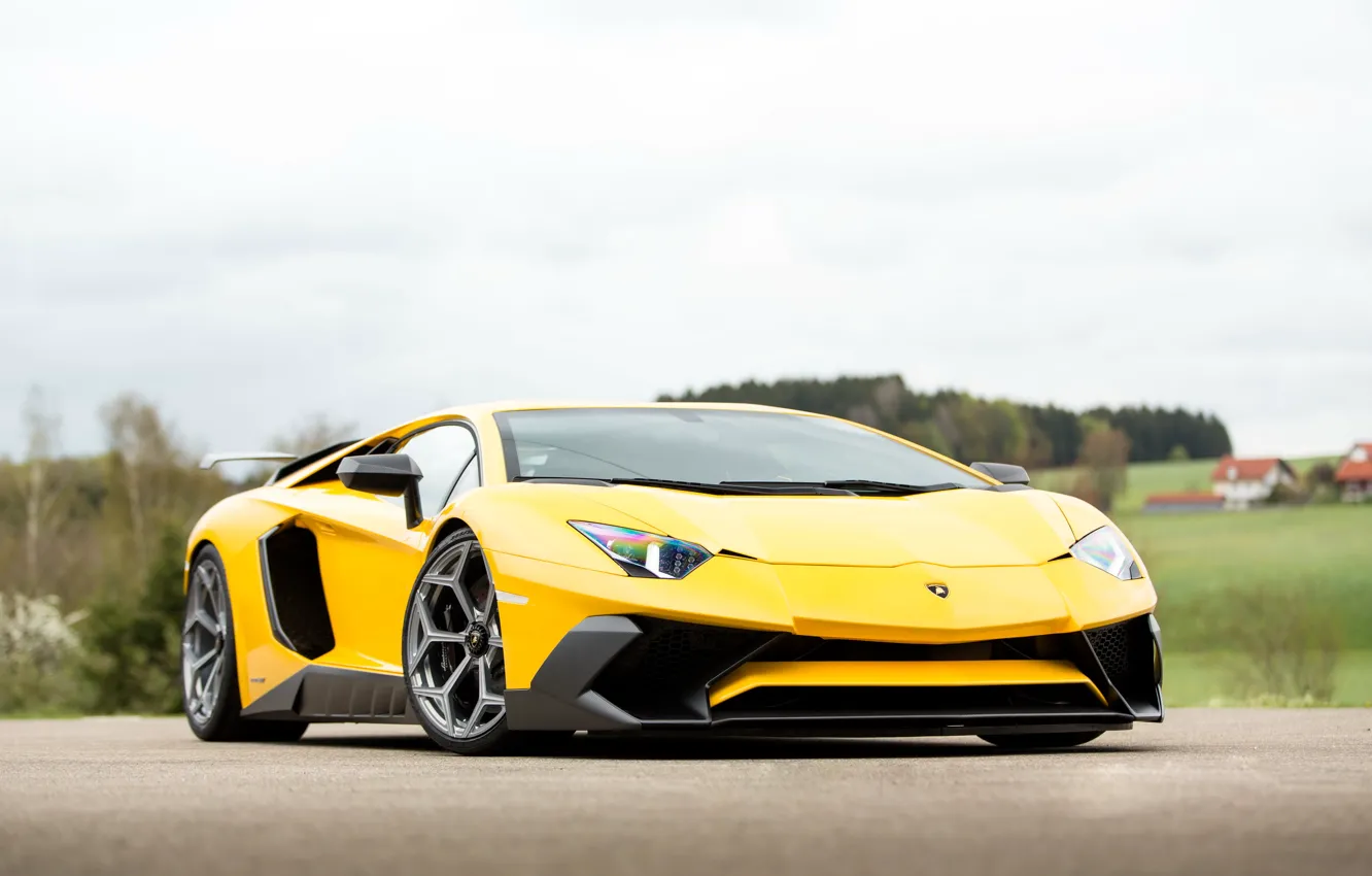 Photo wallpaper car, auto, Lamborghini, yellow, tuning, Aventador, Lamborghini, Novitec Torado