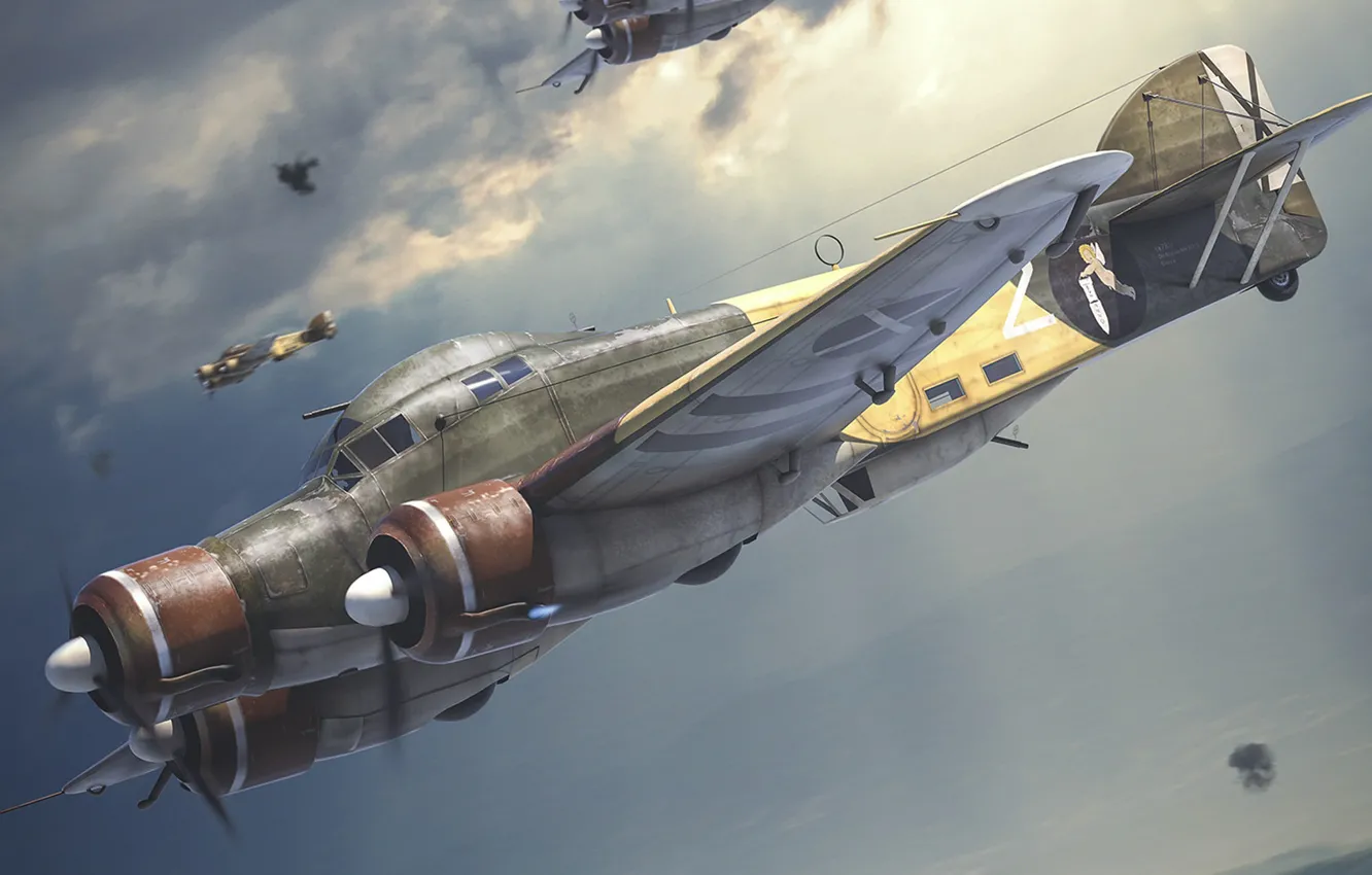 Photo wallpaper Hawk, Savoia-Marchetti SM.79 Sparrow, The civil war in Spain, Italian medium bomber and torpedo bomber, …