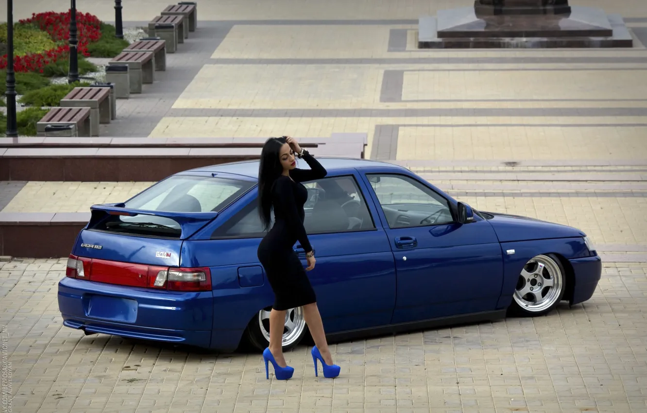 Photo wallpaper girl, Lada, Lada, 2112, VAZ, BPAN