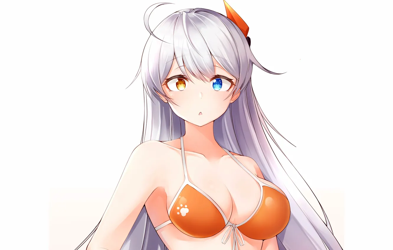 Photo wallpaper girl, sexy, cleavage, long hair, boobs, anime, beautiful, pretty