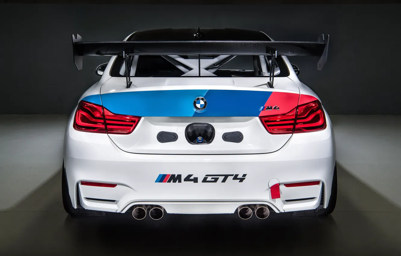 Photo wallpaper racing car, rear view, 2018, GT4, BMW M4