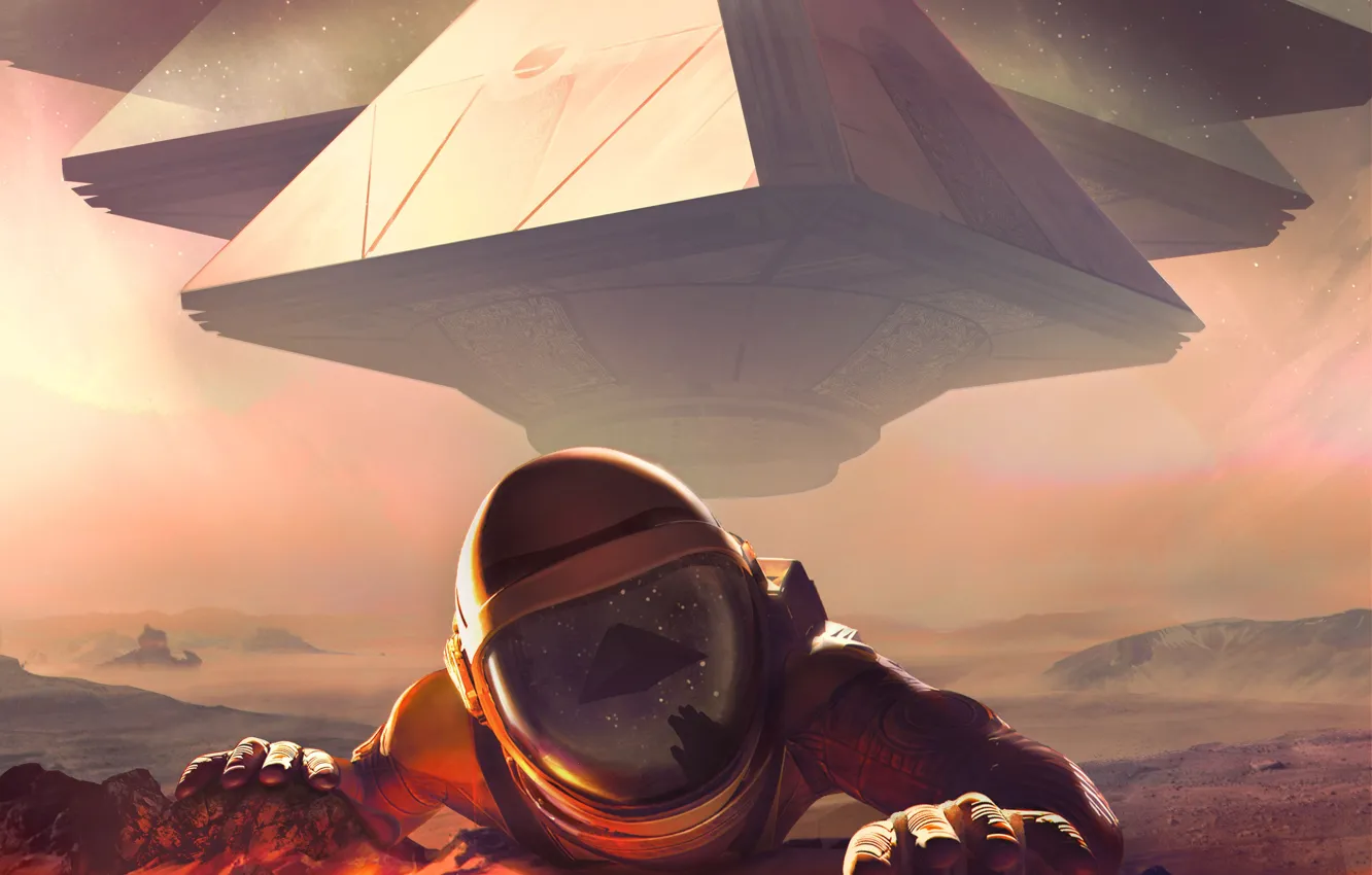 Photo wallpaper Astronaut, Helmet, Game, Adventure, Shooter, Adventure game, Downward Spiral: Horus Station, Indie game