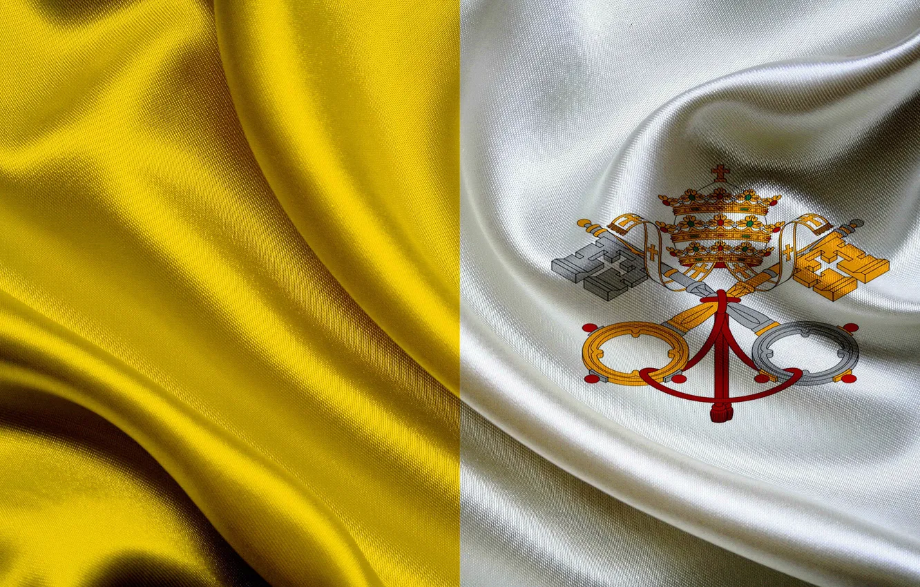 Photo wallpaper flag, coat of arms, fon, flag, vatican, the Vatican, coat of arms