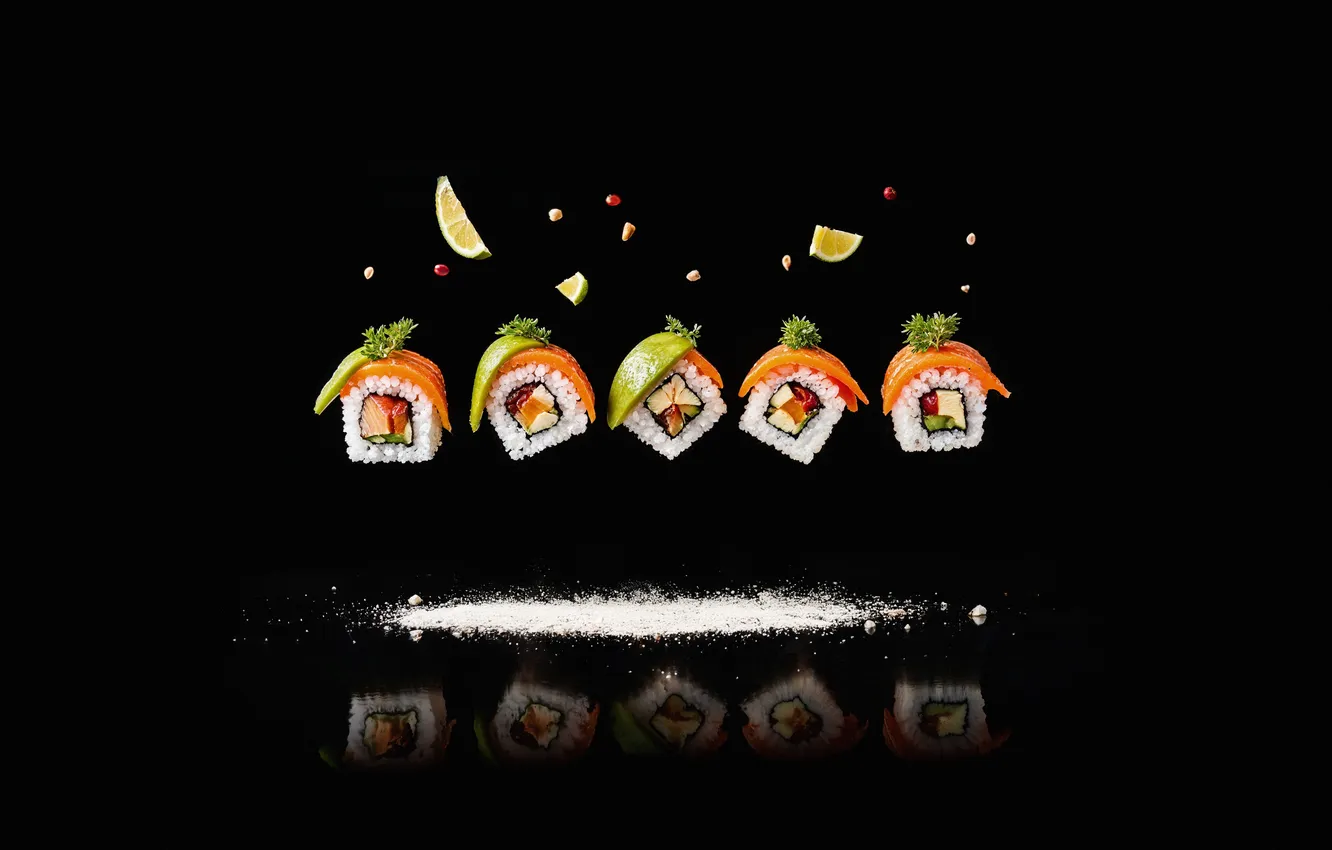 Photo wallpaper food, sushi, AI Art