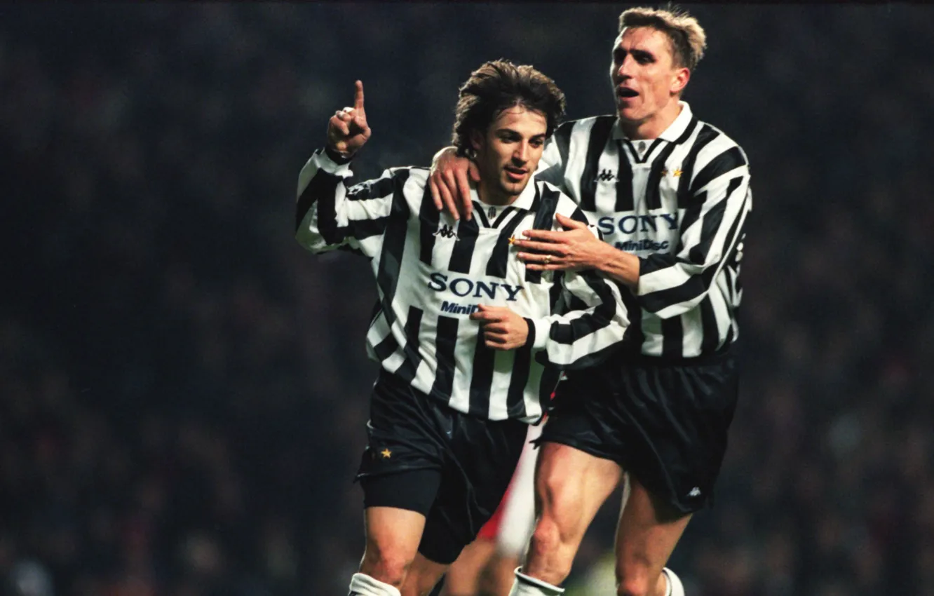 Photo wallpaper retro, classic, Juventus, celebrating a goal, Italian seria a team, football the nineties, Alen Boksic, …