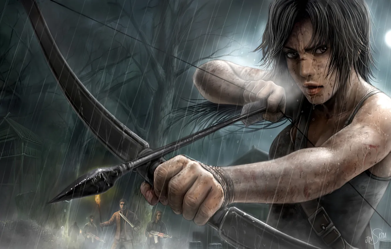 Photo wallpaper bow, Tomb Raider, Lara Croft, Lara Croft