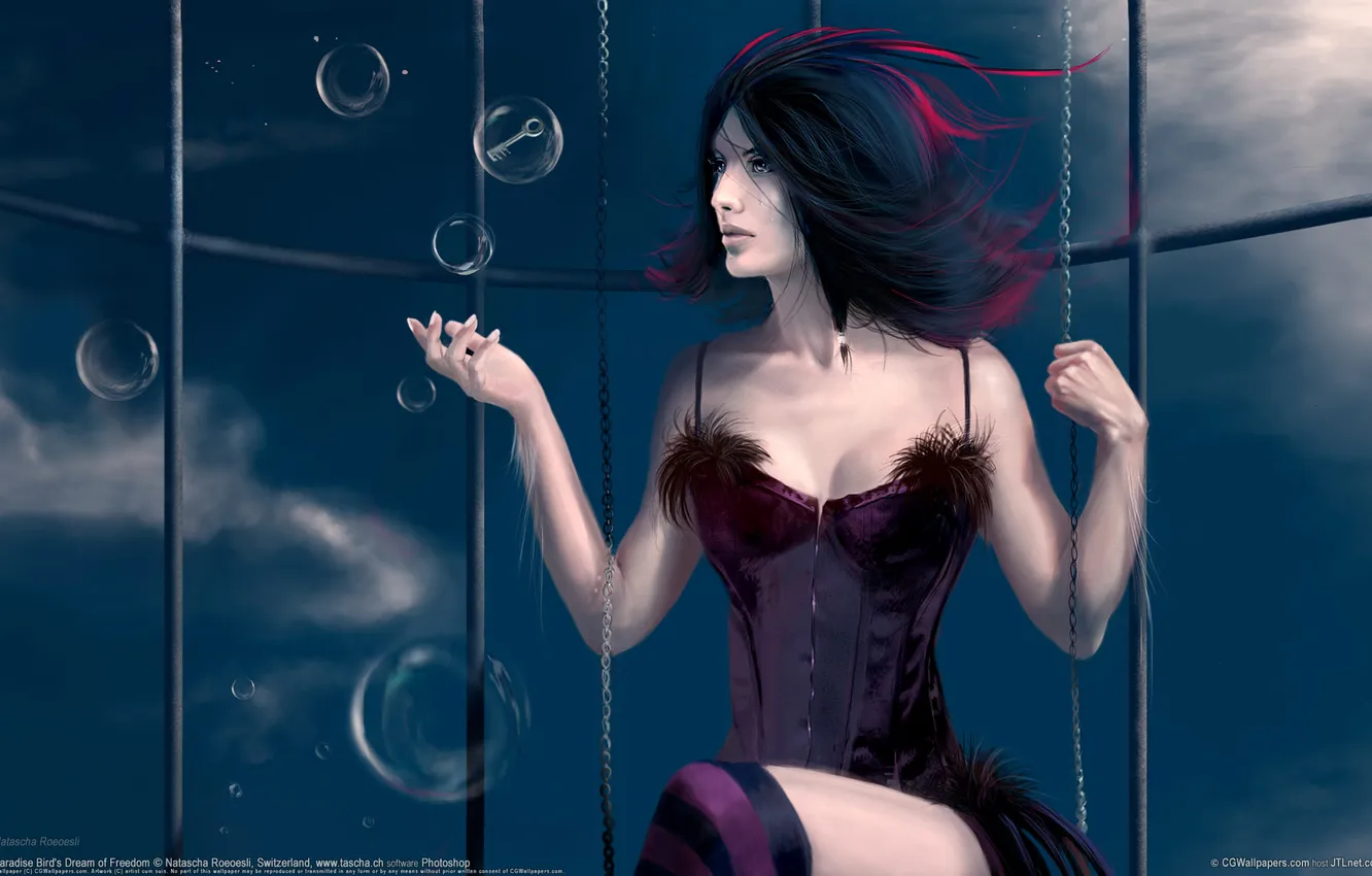 Photo wallpaper girl, cell, in black, natascha roeoesli