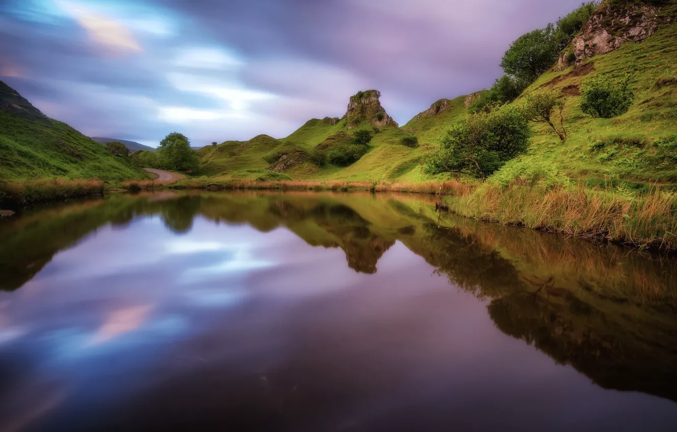 Photo wallpaper the sky, lake, reflection