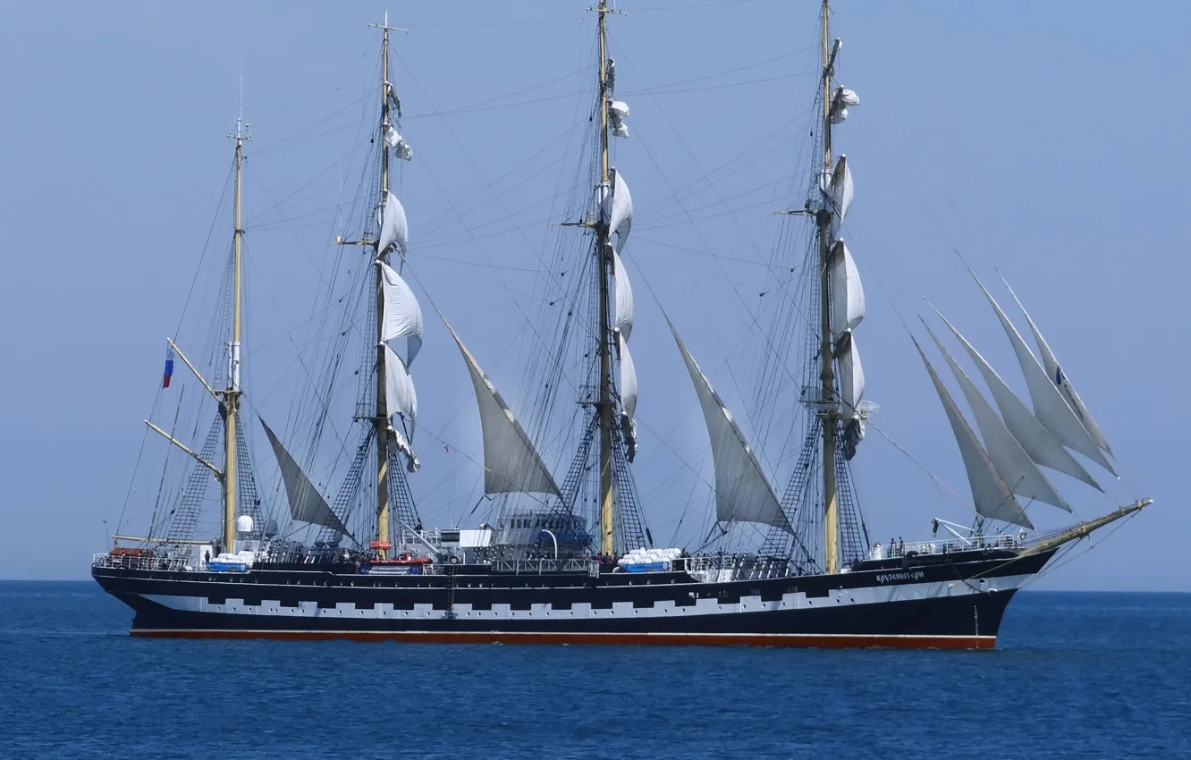 Photo wallpaper sea, ship, sailboat, sailing, training, bark, "Istanbul"