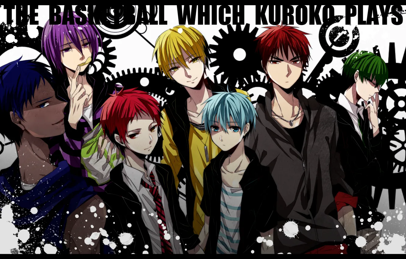 Photo wallpaper anime, art, guys, kuroko tetsuya, kuroko from basket, kagami taiga, aomine daiki, akashi seijuurou