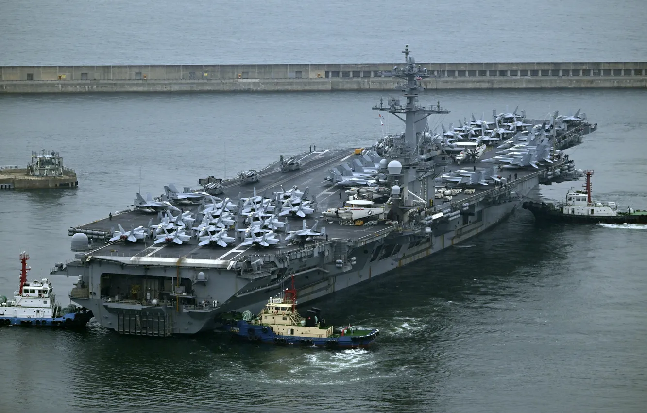 Photo wallpaper US NAVY, USS Theodore Roosevelt, nuclear aircraft carrier
