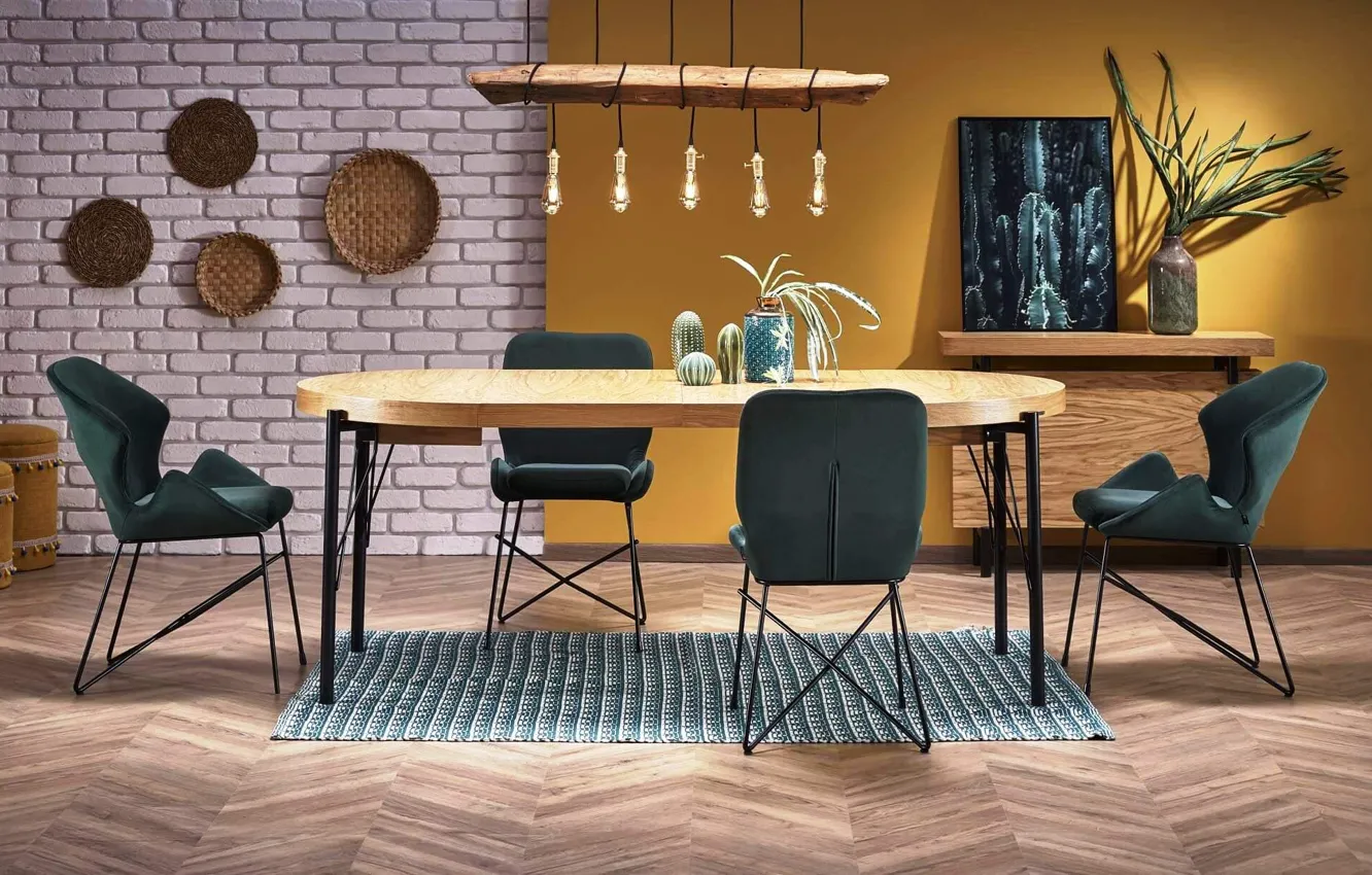 Photo wallpaper room, style, interior, modern, dining room, design, The combination of colors