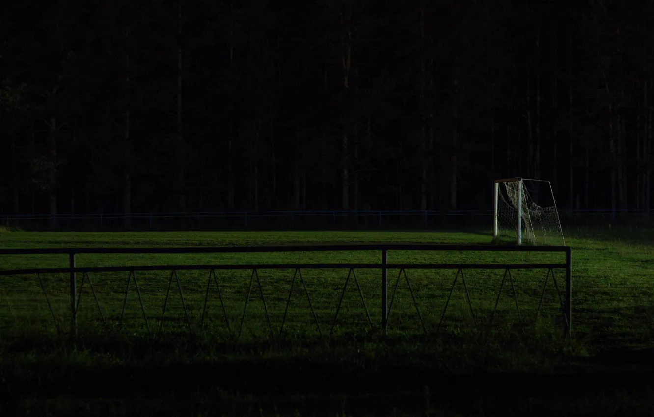 Photo wallpaper night, football, gate