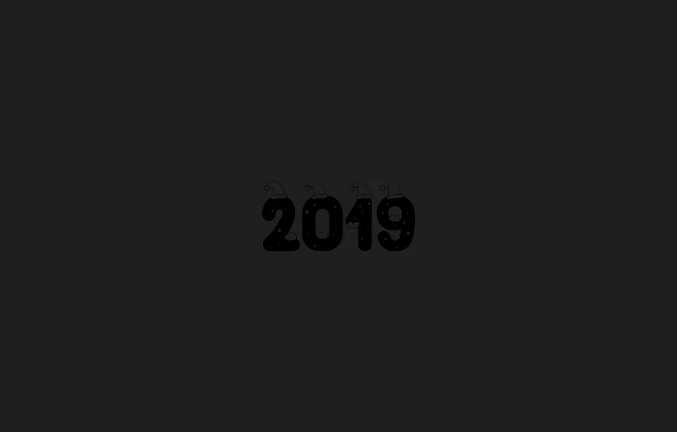 Photo wallpaper new year, Minimalism, 2019, new year 2019