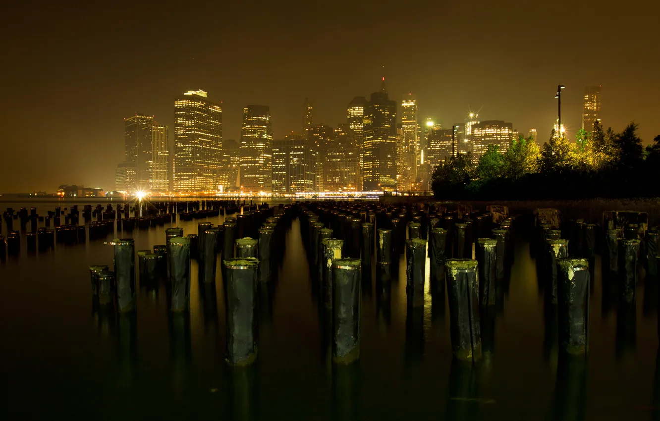 Photo wallpaper the city, the evening, New York