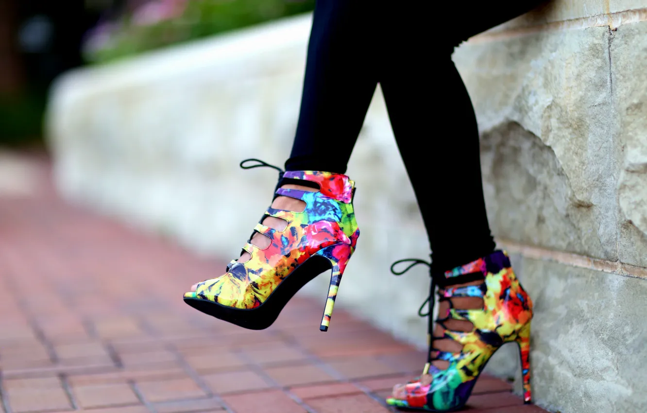 Photo wallpaper girl, style, color, heels, legs