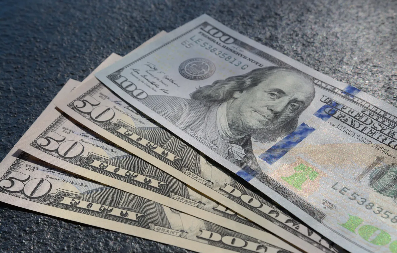 Photo wallpaper dollars, currency, bills, banknotes