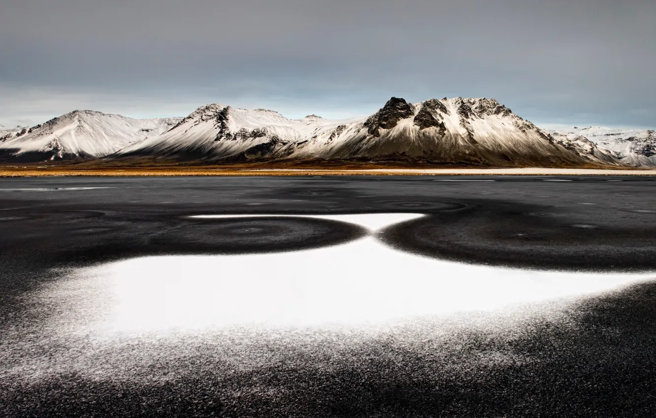 Photo wallpaper the sky, snow, mountains