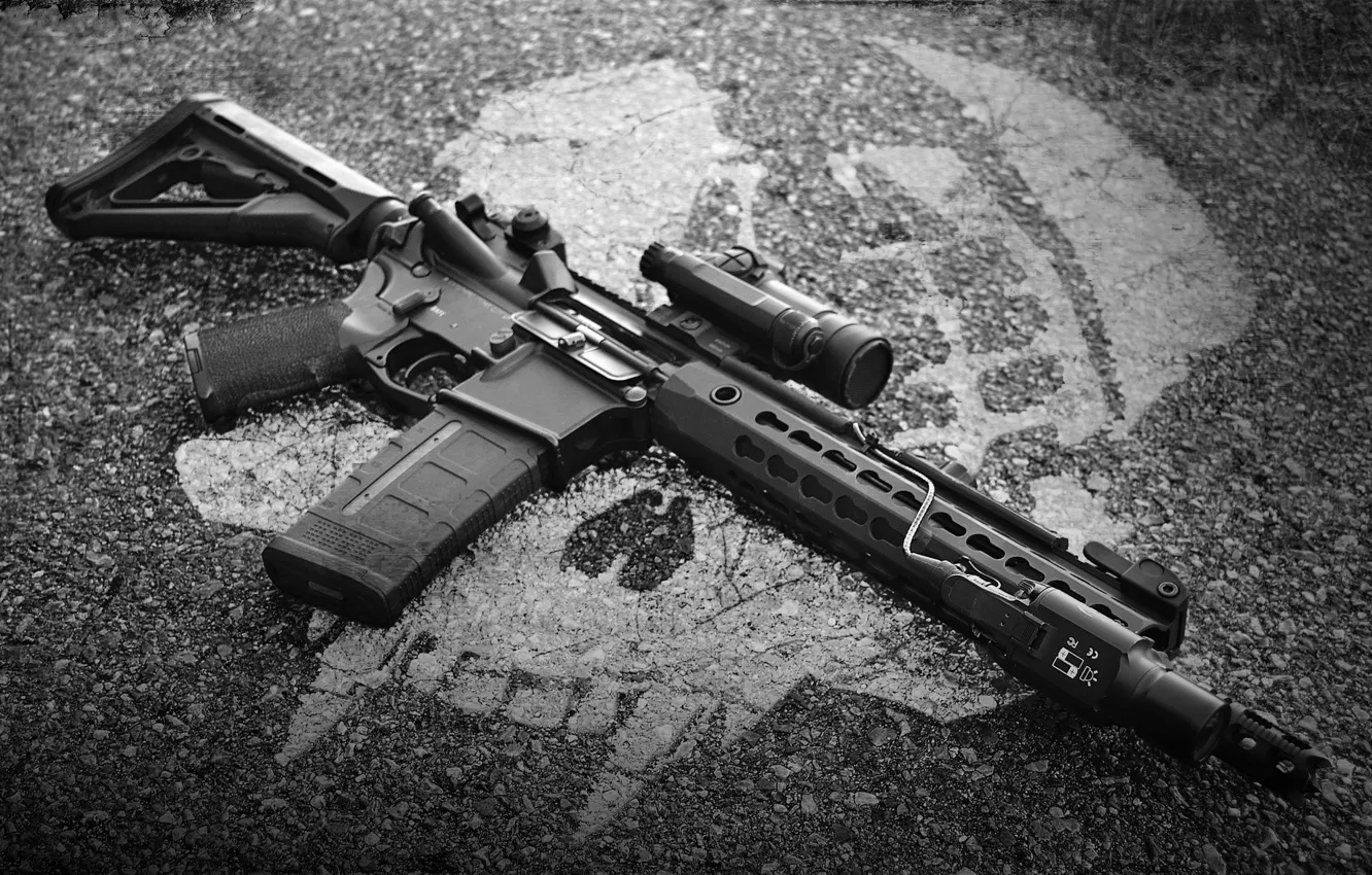 Photo wallpaper weapons, background, rifle, carabiner, assault, semi-automatic