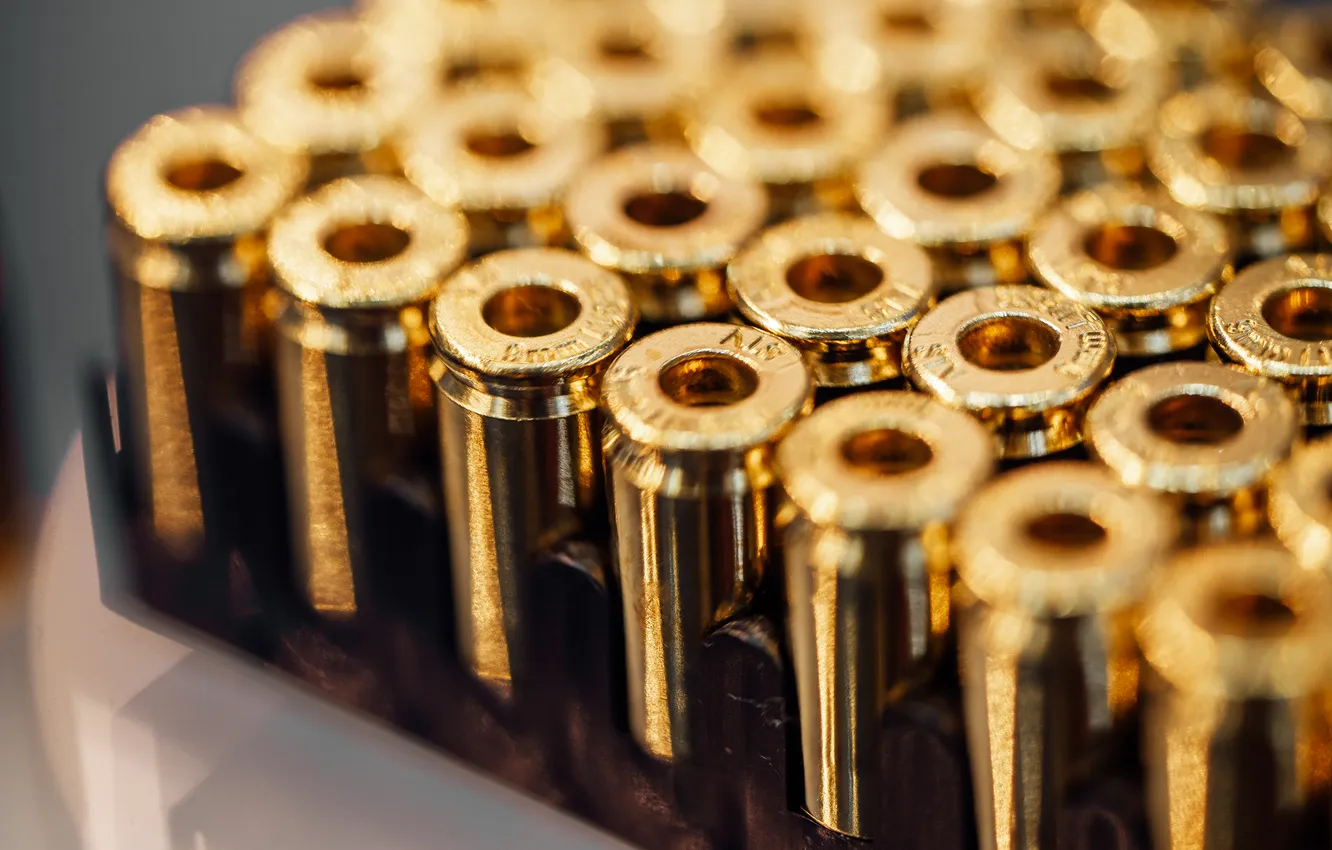 Photo wallpaper metal, bullets, ammunition