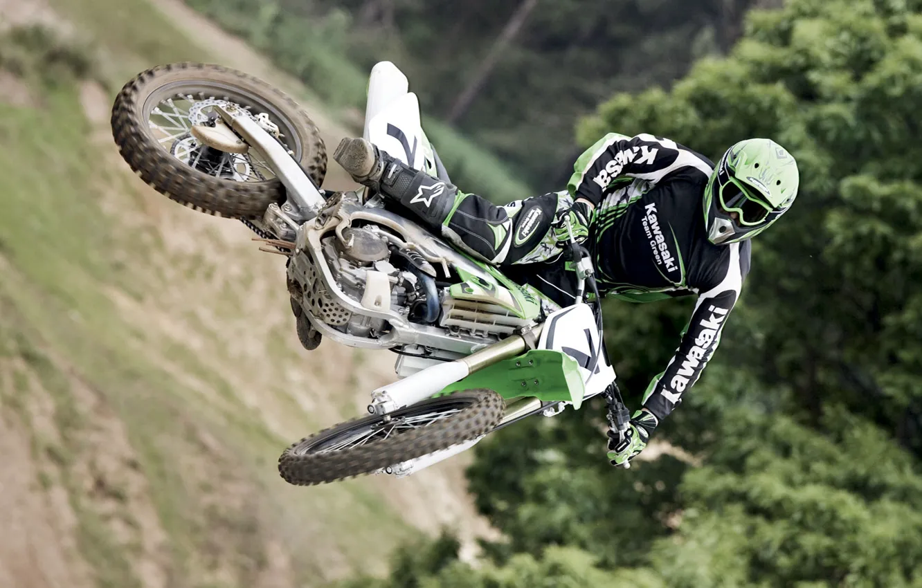 Photo wallpaper jump, motorcycle, bike