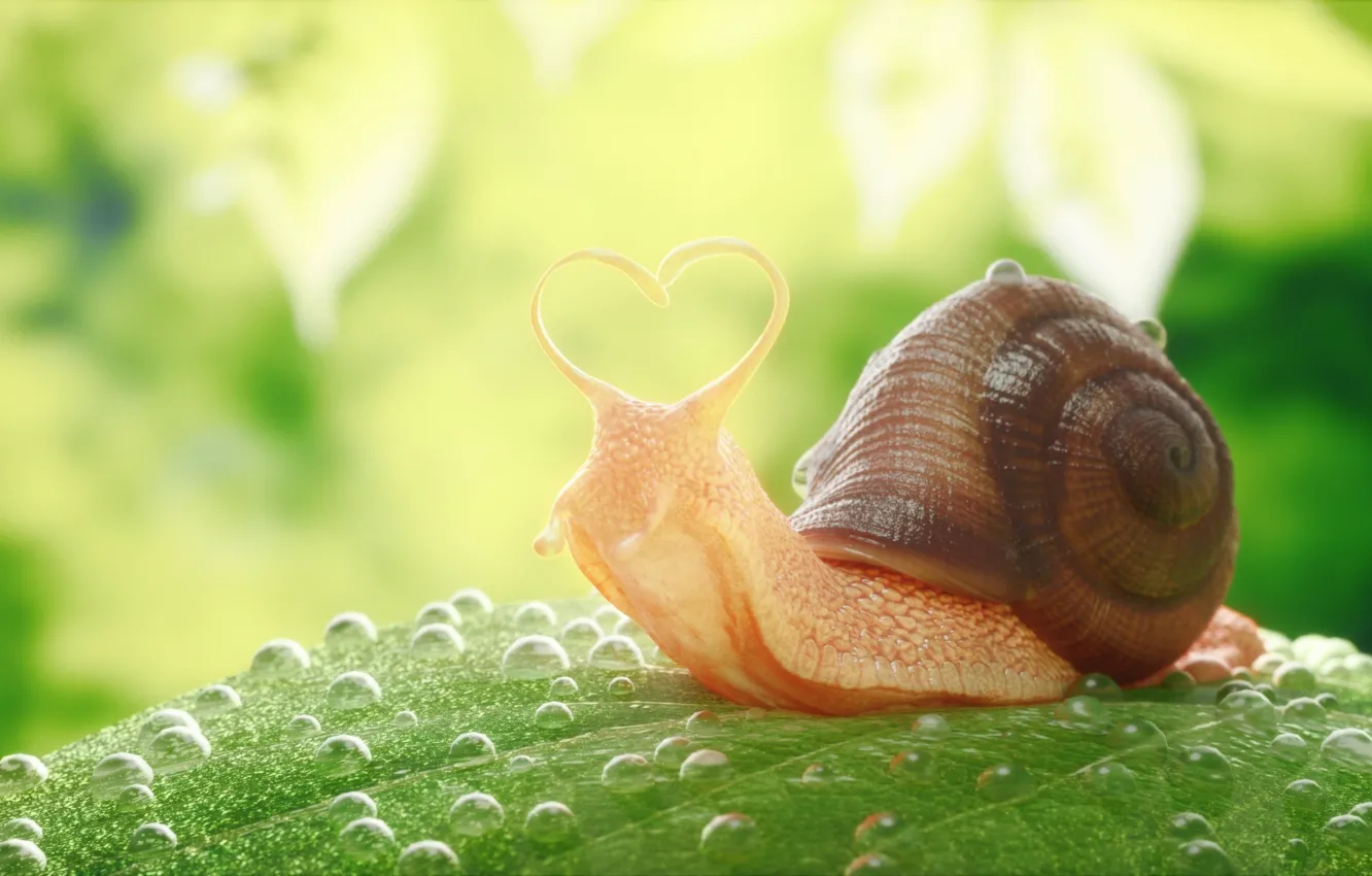 Photo wallpaper Rosa, snail, morning, art, snail, Explains Sedat