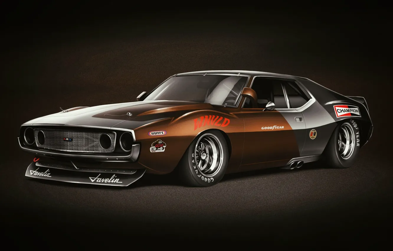 Photo wallpaper 1971, Car, Art, Retro, Transport & Vehicles, AMC Javelin, WNVLD, Andreas Wennevold