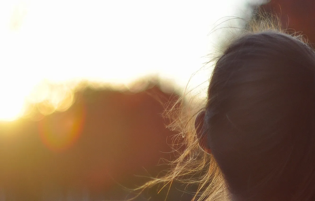 Photo wallpaper girl, the sun, nature, background, mood, the wind, Wallpaper, blur