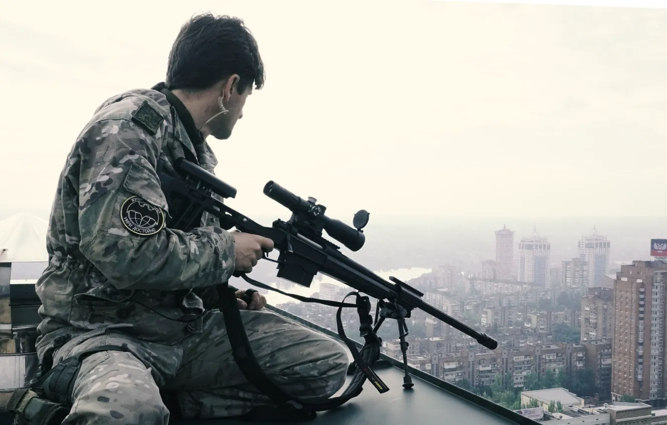 Photo wallpaper Sniper, Donetsk, Donetsk People's Republic, DNR, Serb, Soundboard, Dejan Beric