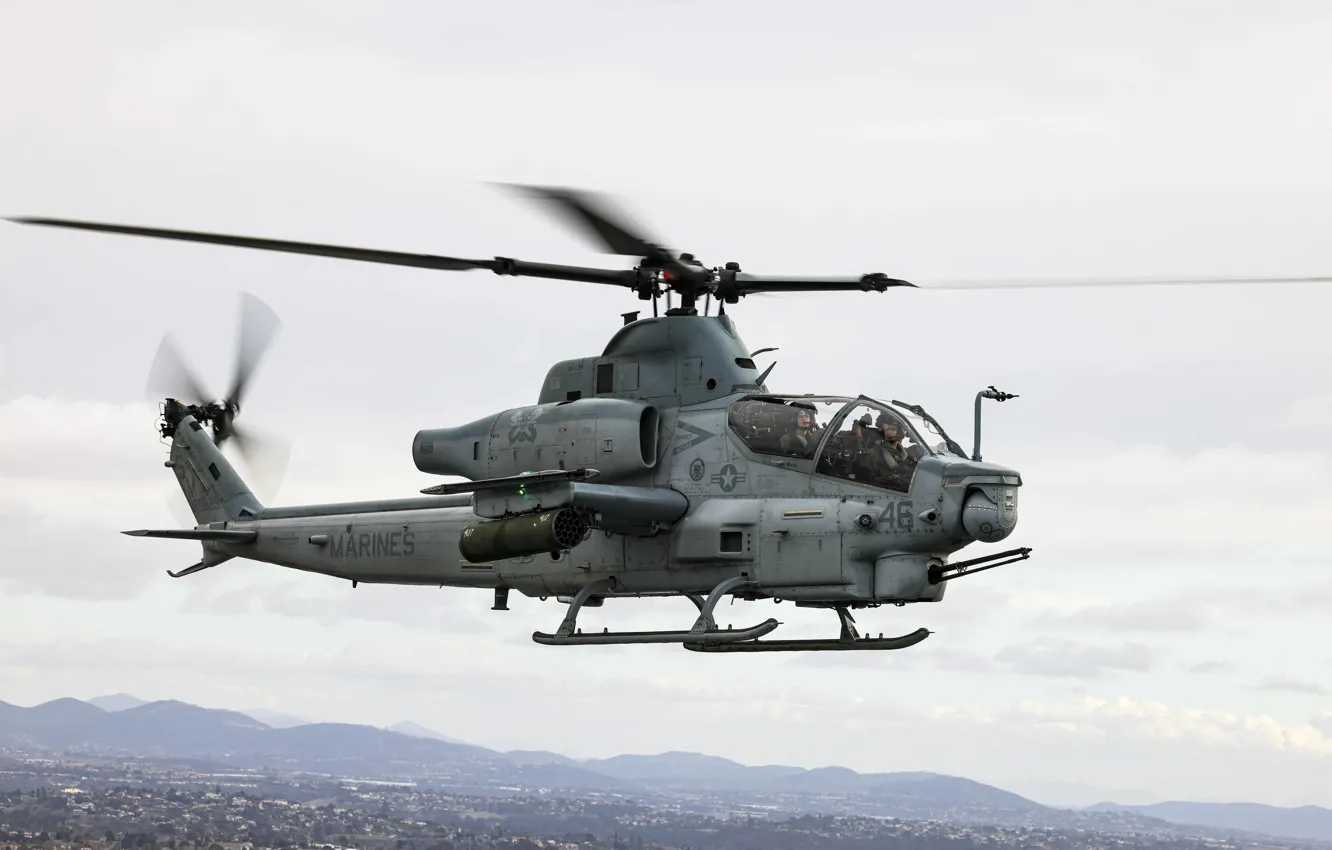 Photo wallpaper Helicopter, CA, California, Marine corps, Bell AH-1Z Viper, Marine Corps, Twin-engine attack helicopter, Twin-engine attack …