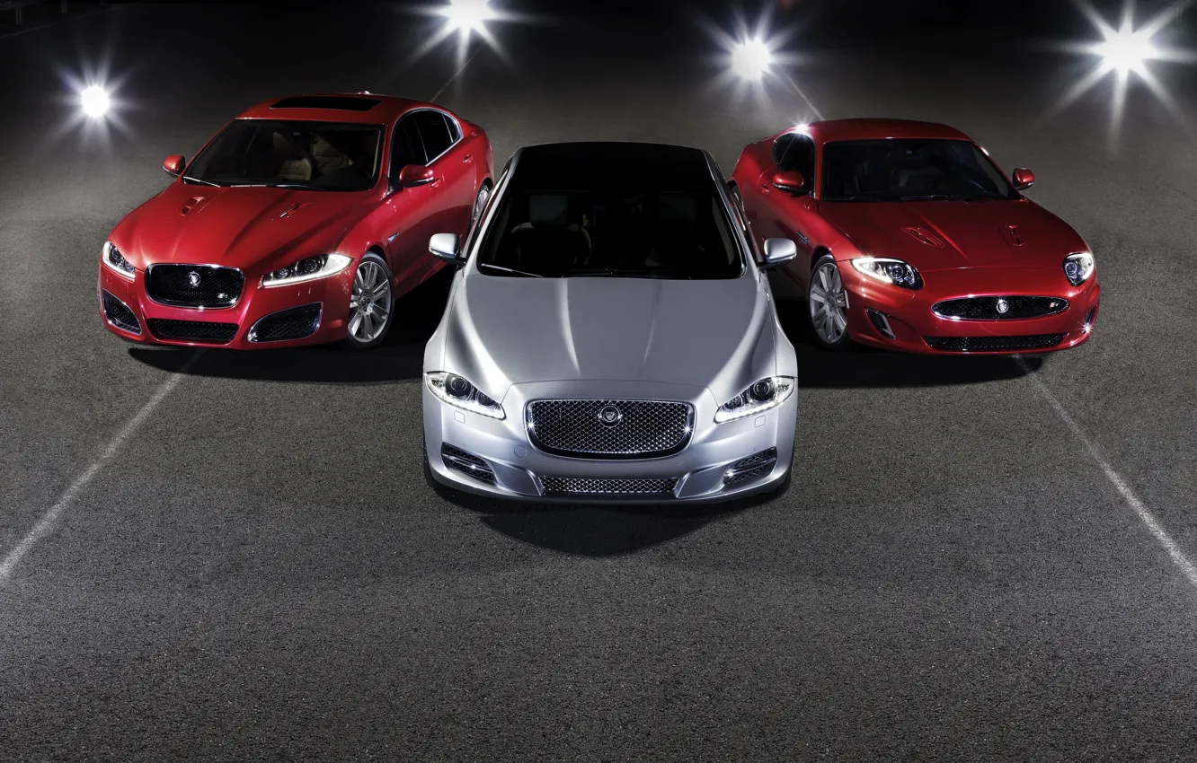 Photo wallpaper machine, Jaguar, 2 red, 1 silver