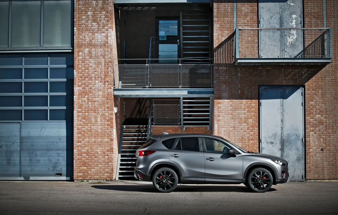 Photo wallpaper style, grey, black, Mazda, drives, side, grey, CX-5