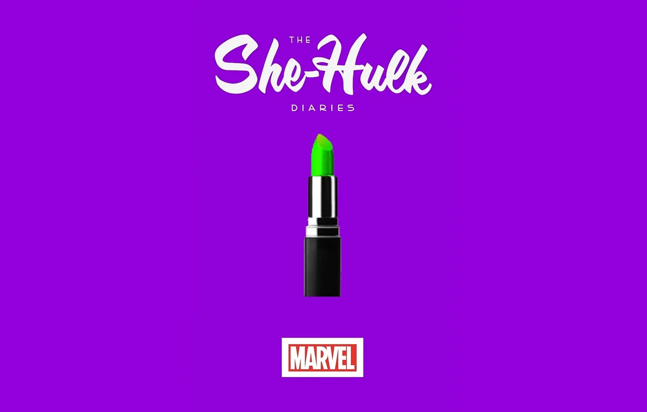 Photo wallpaper green, lipstick, logo, Marvel, She-Hulk, She-Hulk