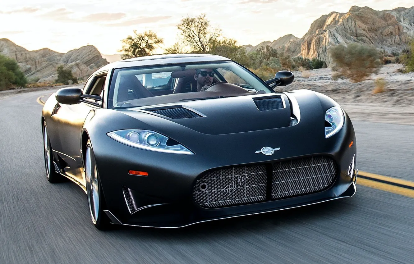 Photo wallpaper movement, track, sports car, Spyker, traffic, Track, Sports car, Prelier