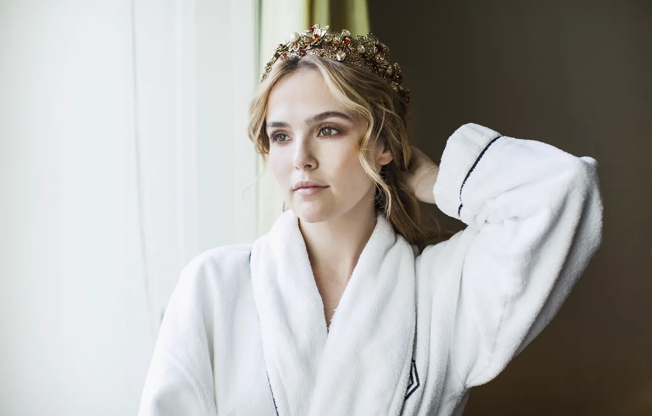 Photo wallpaper look, girl, sweetheart, hairstyle, Bathrobe, Zoey Deutch